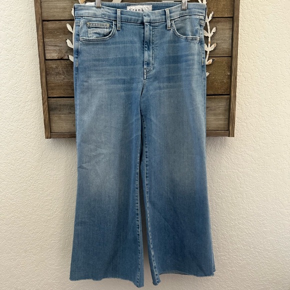 Frank & Eileen Denim - Frank & Eileen Galway Faded Light Blue Wide-Leg Cropped Jeans size 31